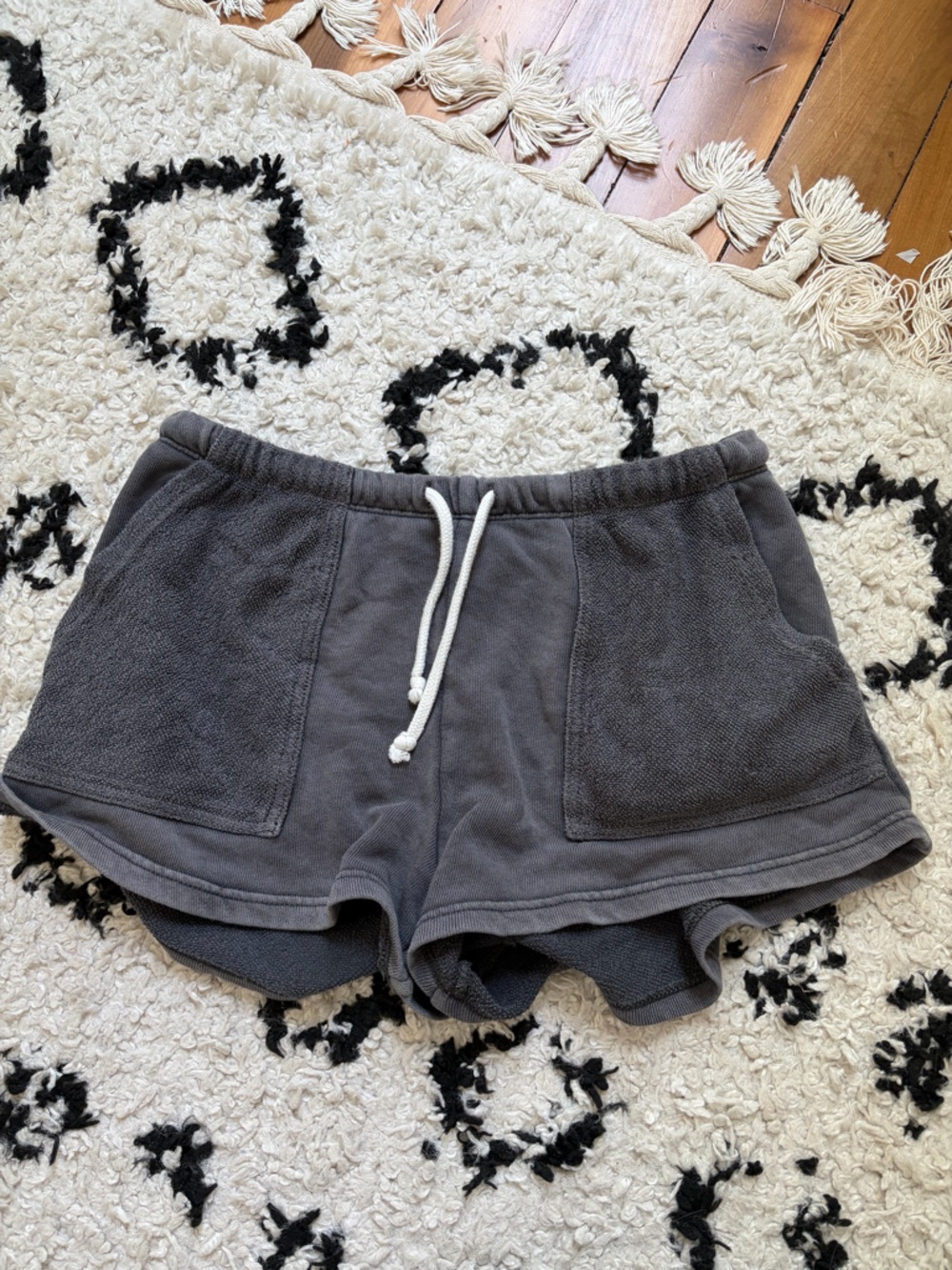 aerie Charcoal Gray Terry Knit Shorts